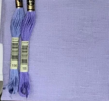 Wichelt Permin 28 Count 100% linen Denmark Peaceful Purple cross stitch fabric