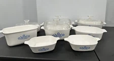 Vintage Corning Ware Blue Cornflower 8 Cookware Pieces - Casserole Dishes