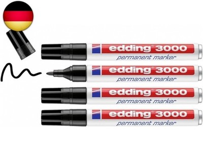 edding 3000 Permanentmarker - schwarz - 4 Stifte - Rund-Spitze 1,5-3 mm -