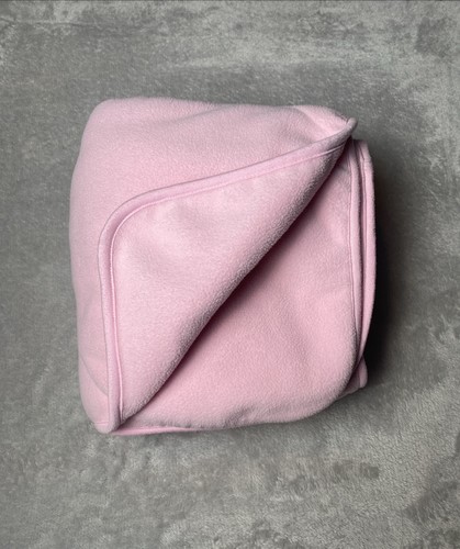 Vintage Super Baby Pink Blanket Teddy Bear Butterfly Fleece Soft 2PLY Reversible - Picture 2 of 4