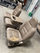 Used 02 Ford F350 Lariat Leather Front 402040 Seats Shipped Left Torn 29821