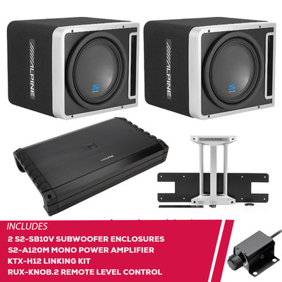 Alpine Ultimate Halo Bass Package w/ S2-A120M Amp Two S2-SB10V 10'' Subs & Knob