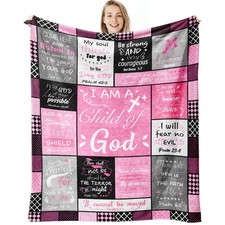 50x60" Christian Blanket Mothers Day Religious Faith Gift Women Birthday