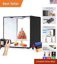 Dimmable 24x24 Inch Light Box with 120 LEDs and 6 Backdrops for Perfect Photos
