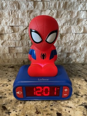 LEXIBOOK Marvel Spider-Man Nightlight Alarm Clock Sounds and Melodies -b