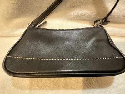 Coach Hamptons Demi: Pouch Baguette Mini Bag/ Black Leather