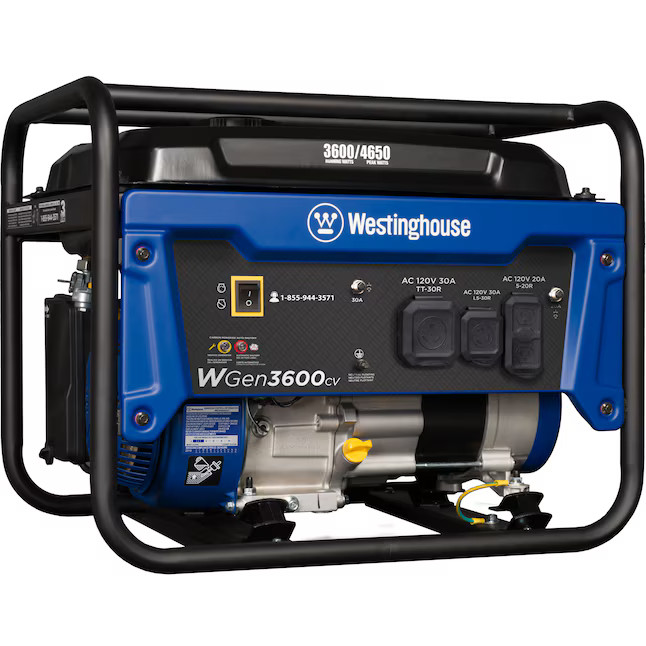 Westinghouse WGen3600cv Recoil Start 4650 / 3600 -Watt Gasol