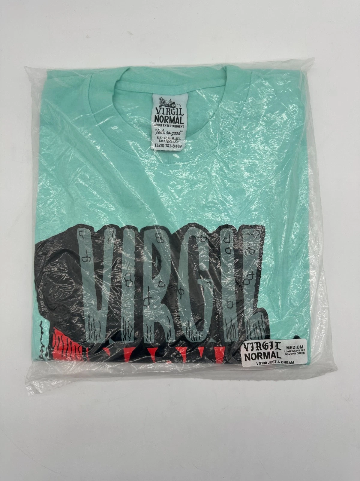 Virgil Normal It's Just A Dream Heavy T-shirt Men Medium Aqua Blue Long Sleeve
