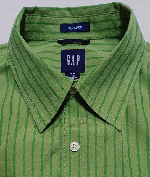 Men GAP Shirt Green Cotton 38 / M / 46