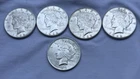 Lot of 5 Peace Silver Dollars (4) 1922-S San Francisco (1) 1923-P Philadelphia