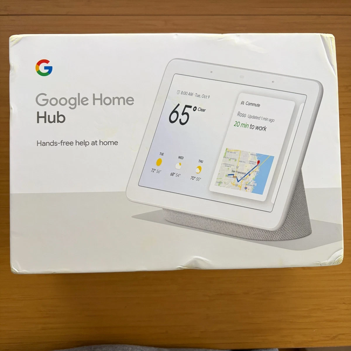 Pantalla inteligente Google Nest Home Hub con pantalla táctil de tiza Asistente de Google