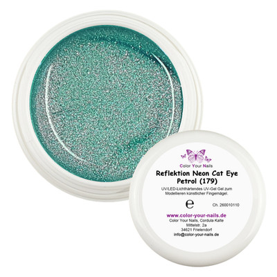 Reflektion Neon Cat Eye Farbgel NEU Petrol (179) In Tiegel