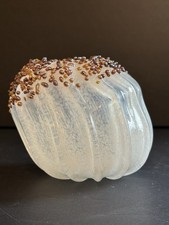 Vtg Studio Art Glass Freeform Abstract Vase Gourd Vessel Wabisabi