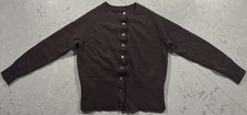 Sarah Spencer 100% Italian Merino Wool Cardigan Sweater Womens Small Brown