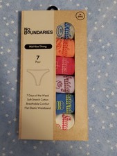 6 Pair No Boundaries Mid-Rise Thong Size M 8-10 Damaged Box Free Ship WP246