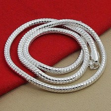 Hot sale 20-60cm 925 Sterling silver 3mm Snake Chain Necklace Bracelet For Woman