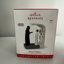 2016 Hallmark Star Wars Royal Or Rebel Ornament - Darth Vader And Princess Leia