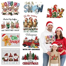 9 Sheets Christmas DTF Transfers Ready to Press Iron on Transfers for Tshirts...