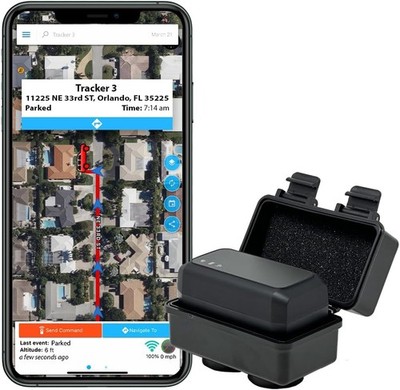 Tracker - 1 Month Battery - with Heavy Duty Waterproof Case a...