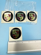 Lot Of 4 Porsche Vintage Wheel Center Steering Wheel Emblem Crests New