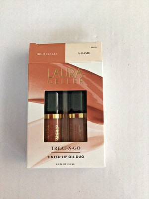 Laura Geller Treat-n-Go Tinted Lip Oil Duo Set High Stakes & A Game - OVP