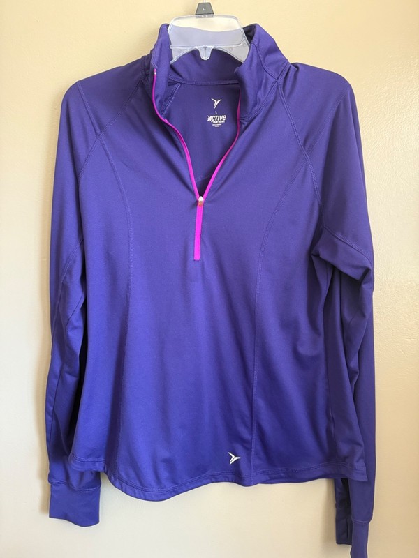 Womens purple Active by Old Navy half zip athletic shirt L