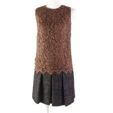 Pristine DOLCE&GABBANA one piece Lace x Check Docking black Rayon Women 36