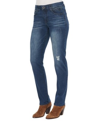 Democracy Women's ''Ab'solution Straight Leg Jeans Destressed (C4)
