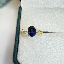 Blue Sapphire Ring, Cluster Ring, 925 Sterling Silver, Lab Created Sapphire