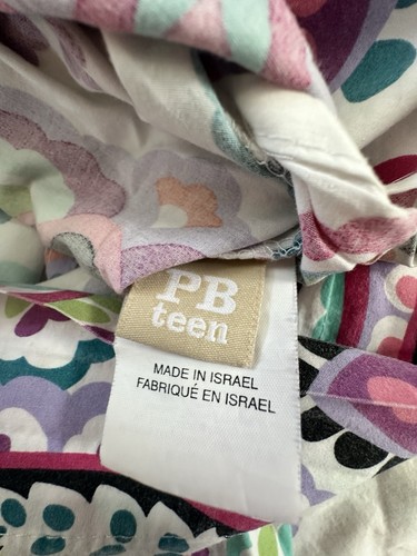 Pottery Barn Teen 3 Piece Twin Bedsheet Set~Fitted, Flat, Pillowcase~Paisley - Picture 3 of 3