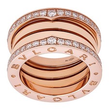 Bvlgari B.Zero1 18k Rose Gold 4-Band Diamond Ring, Size 51 Z-Z2J4E-SD