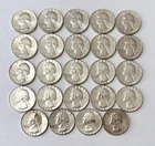 Lot of 24 Washington Quarters 1964 - 90% Silver