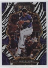 2023 Panini Select Premier Level Zebra Prizm Gabriel Hughes #159 o3p