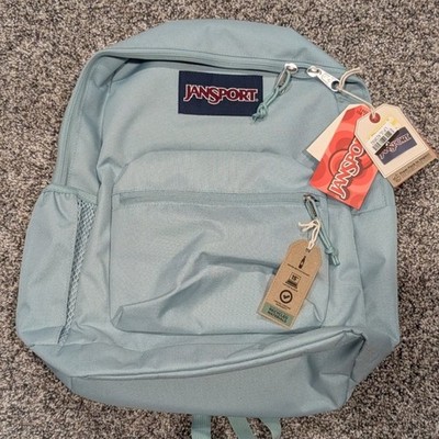 JanSport Cross Town Backpack Unisex Faded Sage Color NWT Laptop Sleeve Recycled