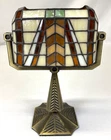 Vintage Stained Glass PartyLite Artisan Bankers Deco Tiffany Style Candle Holder