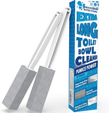 2 Pack Pumice Stone for Toilet Cleaning, Extra Long Handle for Removing Bowl Rin