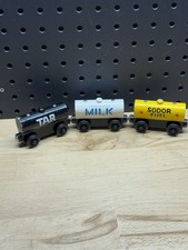Thomas  Friends Wooden Railway Train Engine Tanker Lot Fuel Tar Milk