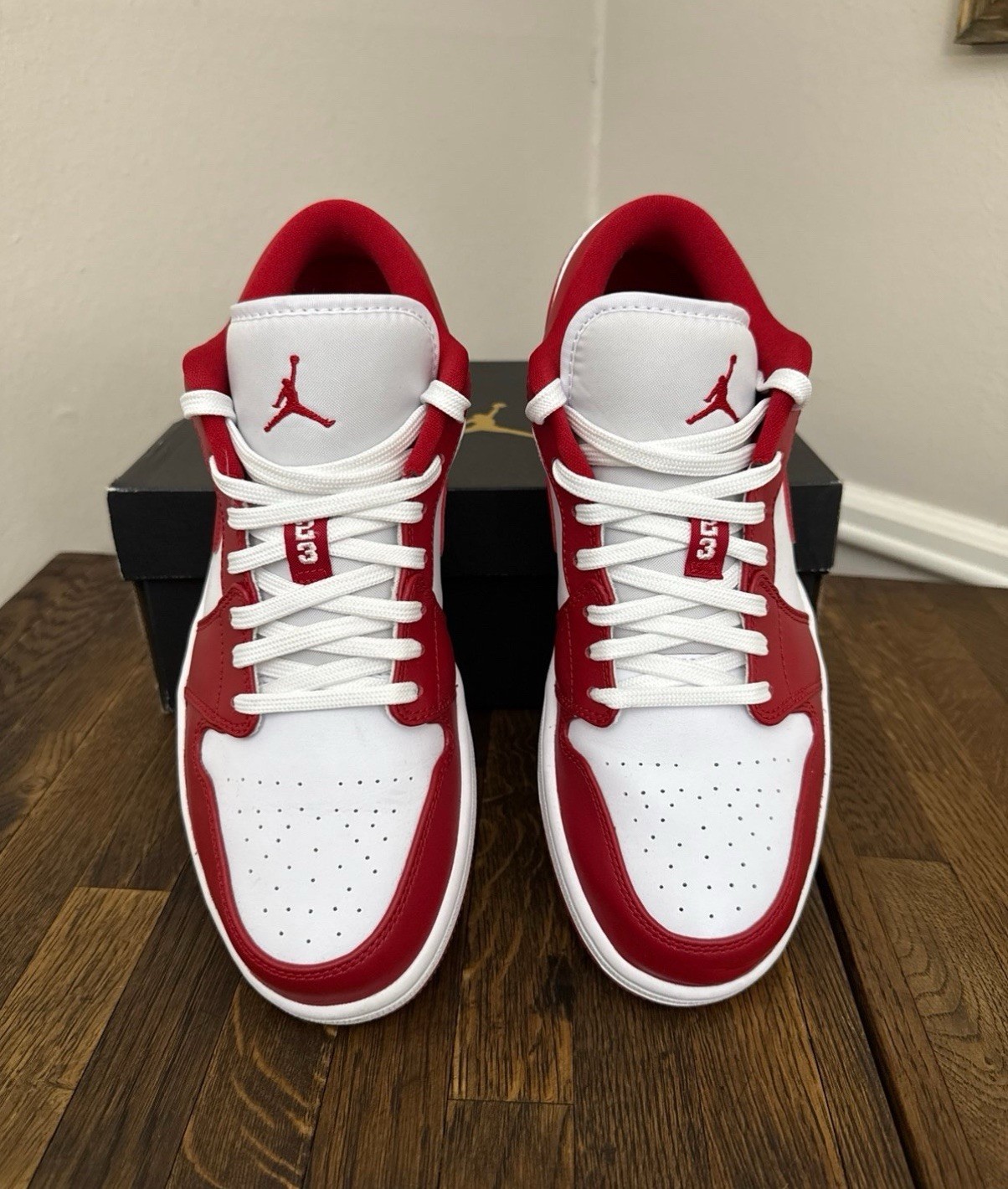 SAOLA Air Jordan 1 Low palestra rosso bianco uomo taglia 9 5