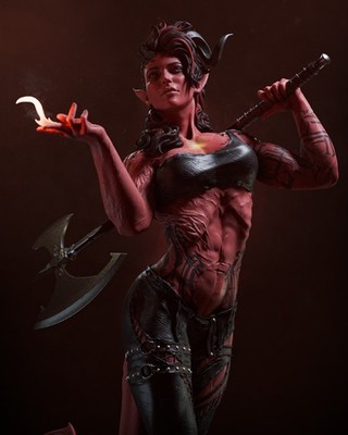 Karlach | 3D Resin Print | Unpainted Figure Model Kit | Fan Made