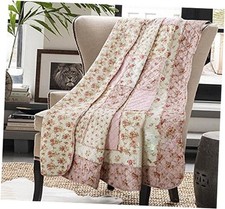 100 Cotton Quilt Blanket for Twin/Full Size Bed, Cute Bed Coverlet, Patchwork