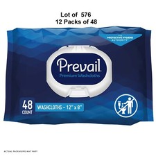 Prevail Adult Wipe / Washcloth Personal Cleansing Wipe Scented 8 x 12" 576 Wipes