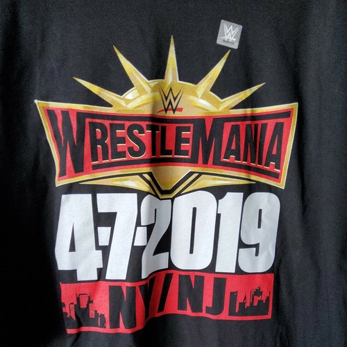 WWE Wrestlemania 2019 NY/NJ Tee Shirt, Mens, 5XL, Black - Picture 2 of 4