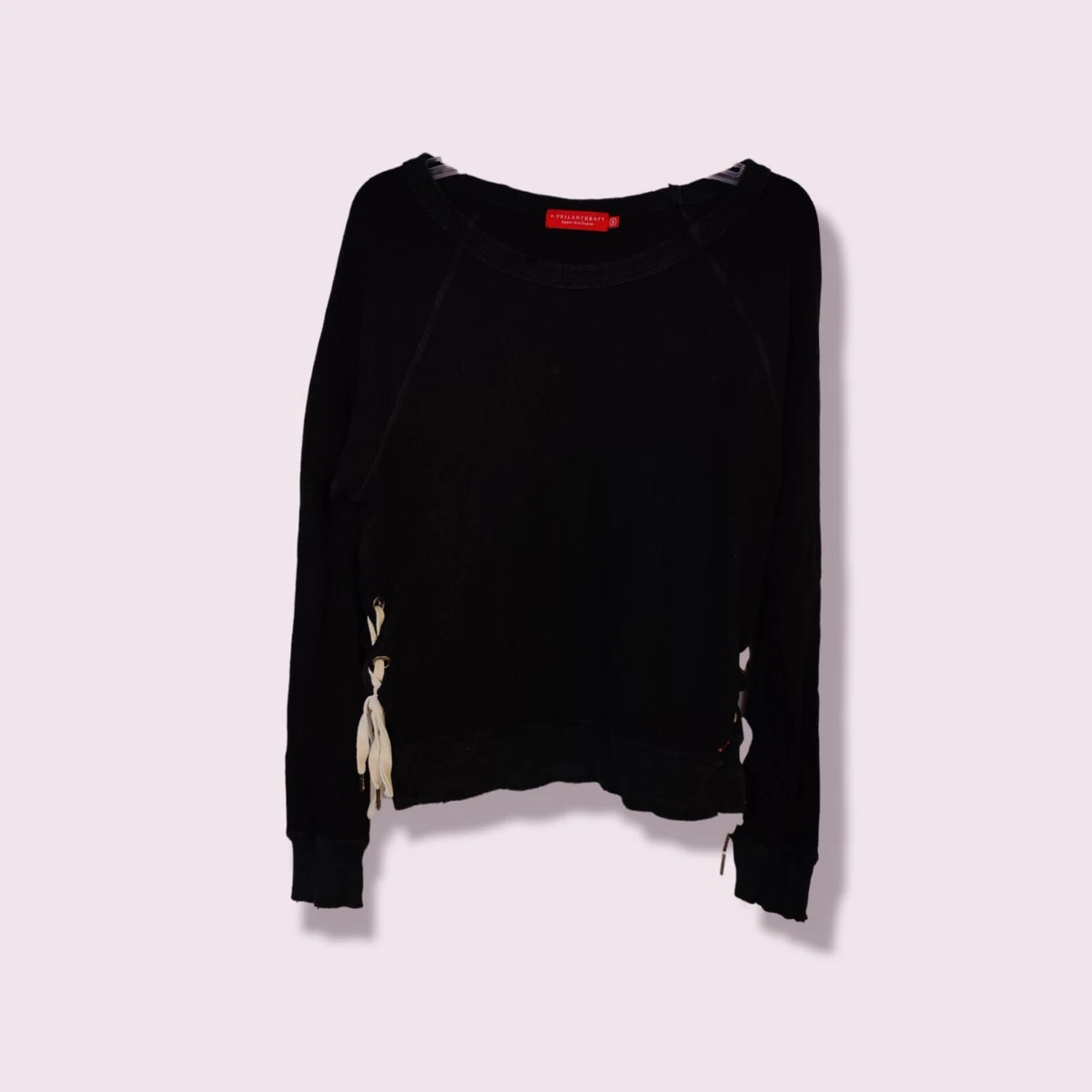 Distressed black sweatshirt cheap