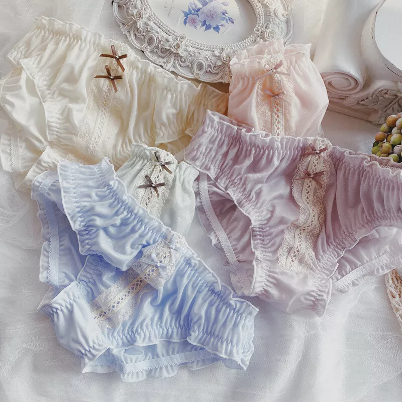 3X Japanese Lolita Briefs Lace Ruffle Bow Panties Underwear Sweet Girls  Glitter