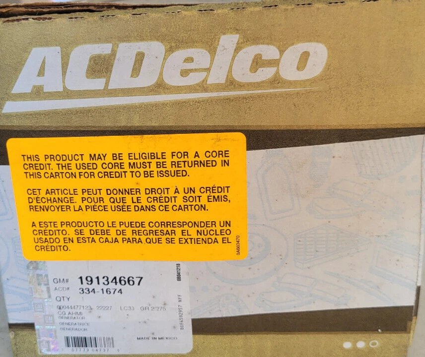 ALTERNADOR REMAN ACDELCO 334-1674 NATURAL PARA NISSAN 300ZX 1984 3,0 L-V6 Foto 2 de 2