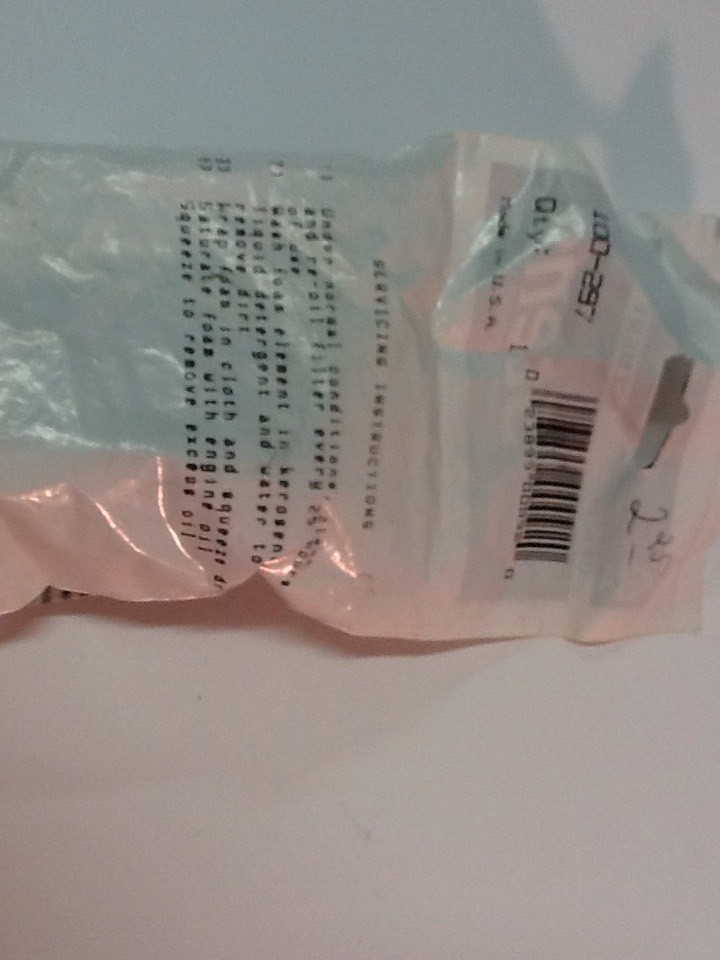 AIR FILTER REPLACES WEEDEATER 701568, 530024371 FOAM FILTER FOR