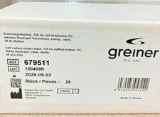 Greiner Bio-One 679511 Cell Culture Shaker Flask 125mL with DuoCap Box of 24