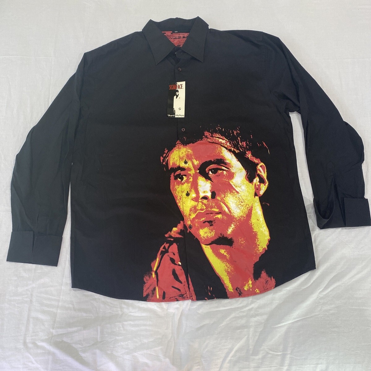 Dragonfly Scarface Tony Montana Shirt 4XL Long Sleeve French Cuff