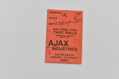 12pk Ajax Industries 7/64'' High Speed Steel Twist Drill Bits