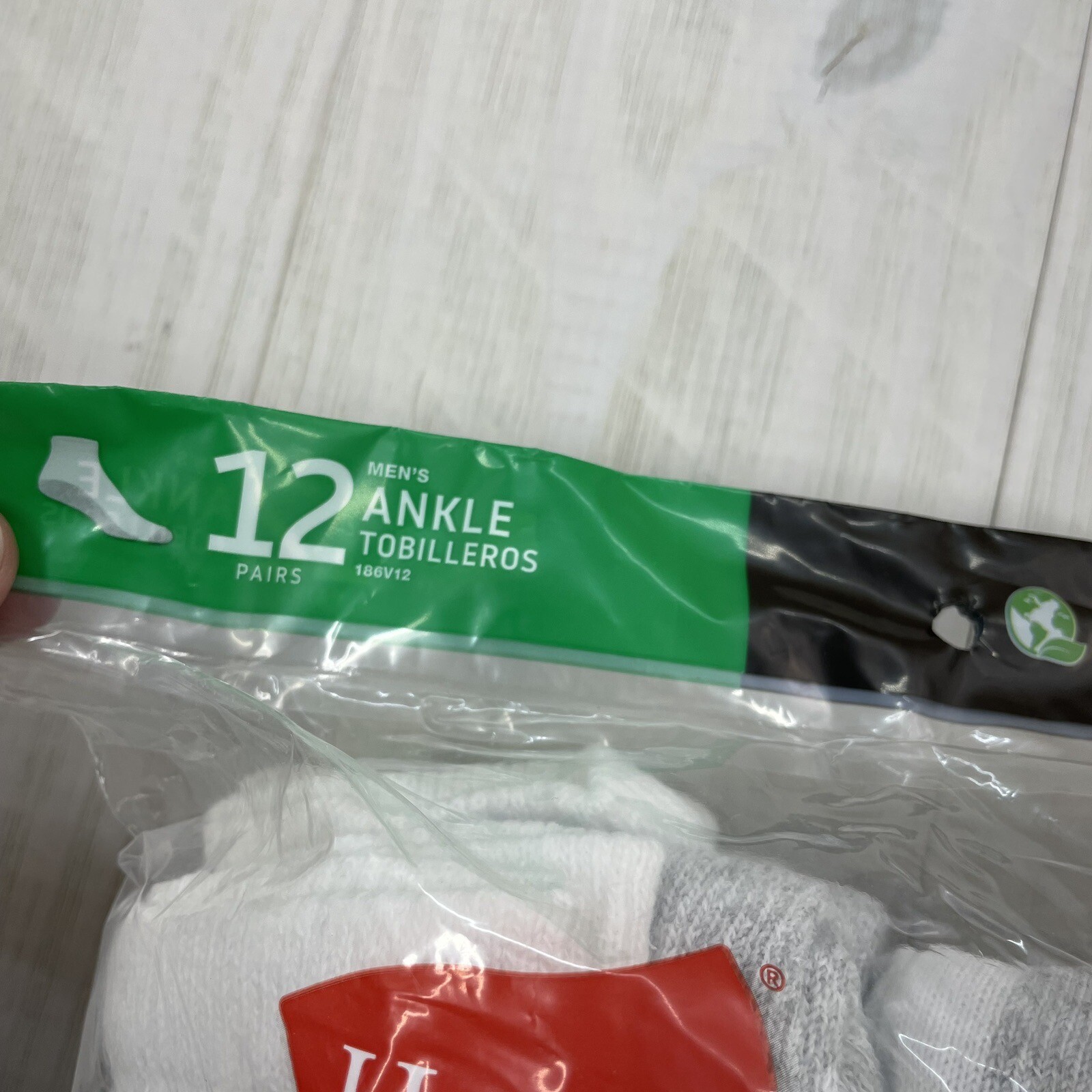 Hanes Men Ankle Socks 12Pack FreshIQ Cotton Cushion Athletic White